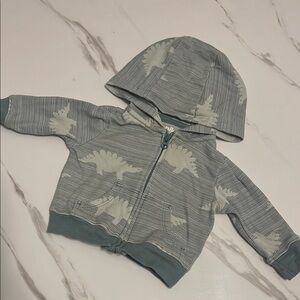Dinosaur Print Kids Hoodie - Green
